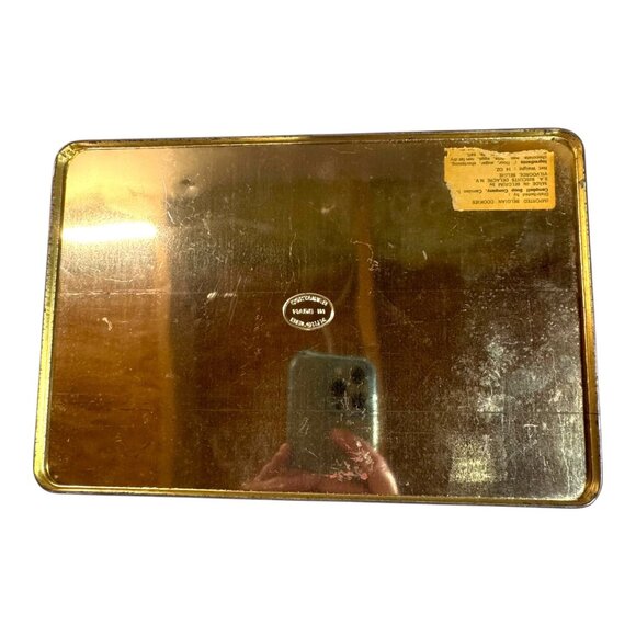 Vintage Belgian Cookie Tin With Lid S.A. Biscuits Delacre NV Metal Box Religious - Picture 10 of 10